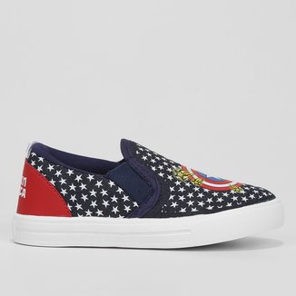 Slip On Infantil Disney Marvel Capitão América Menino