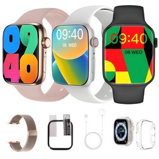 Smart Watch Mini W59 Relogio Pequeno Tela 41mm C/2 Pulseiras Acessorios Nfc Gps Induçao Lançamento