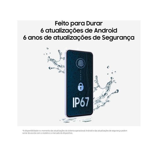 Smartphone Samsung Galaxy A36 128GB 5G 8GB RAM 6,7" Câm. Tripla + Selfie 12MP