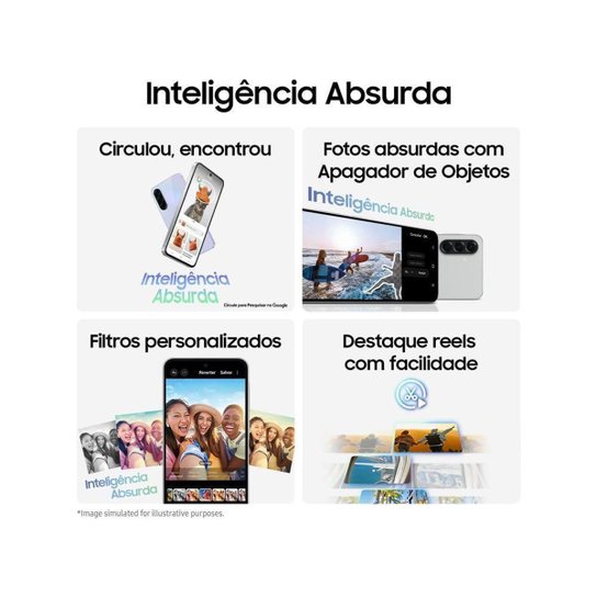 Smartphone Samsung Galaxy A56 128GB 5G 8GB RAM 6,7" Câm Tripla + Selfie 12MP