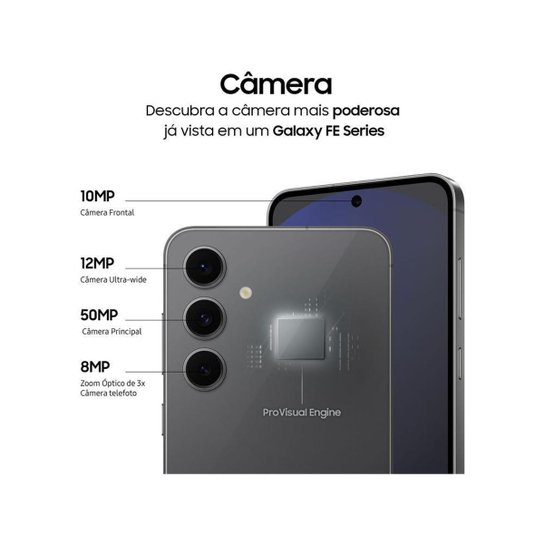 Smartphone Samsung Galaxy S24 FE 256GB 5G 8GB RAM 6,7" Câm. Tripla + Selfie 10MP