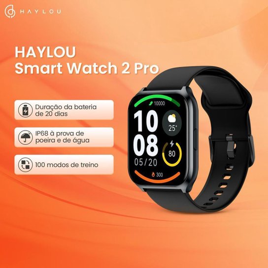 Smartwatch Haylou Watch 2 Pro com Tela 1.85 pol Chamada Bluetooth Pro Plus