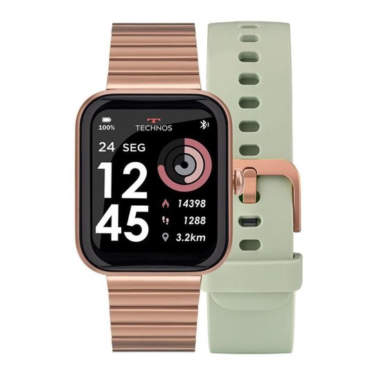 Smartwatch Technos Connect Max Rose e Verde - TMAXAJ/7T TMAXAJ/7T