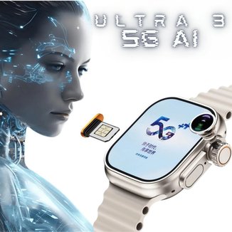 Smartwatch Ultra 3 Ai Chip 5g Câmera 16gb Kit 4 Pulseiras Relogio Inteligente Lançamento