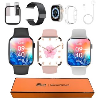 Smartwatch W59 Pro Original Microwear Kit C/2 Pulseiras Pelicula Case Masculino Feminino 41mm Gps