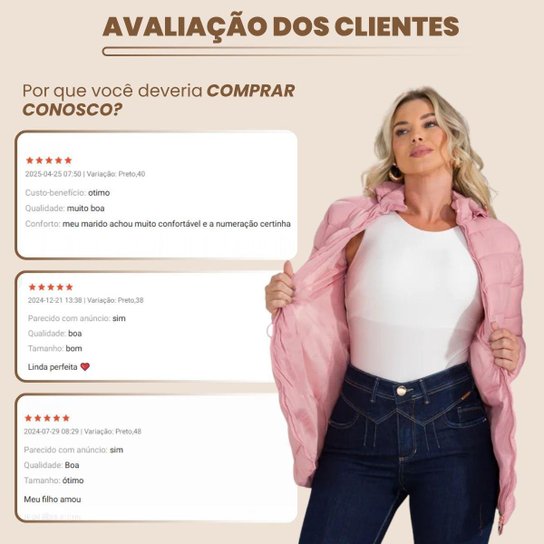 Sobretudo Casaco Puffer Nylon Bobojaco Feminino Plus Com Capuz