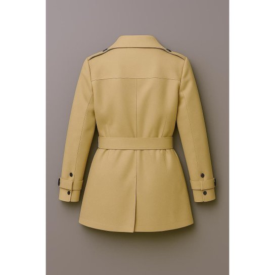 Sobretudo Feminino Jaquetão De Frio Grosso Forrado Blazzer com Bolsos Cintos e Fivelas