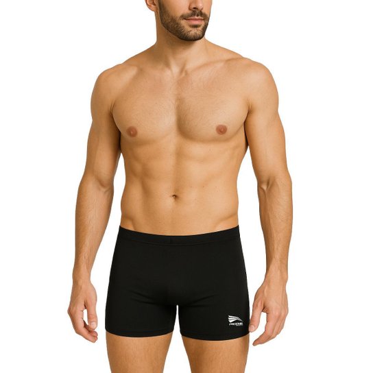 Sunga Masculina Boxer Lisa Preta Adulto Praia Natação Piscina Premium Progne Sports