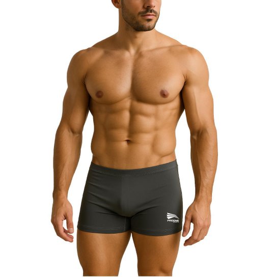 Sunga Masculina Boxer Lisa Preta Adulto Praia Natação Piscina Premium Progne Sports