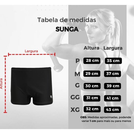 Sunga Masculina Boxer Lisa Preta Adulto Praia Natação Piscina Premium Progne Sports