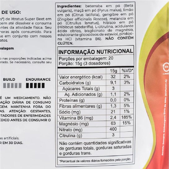 Super Beet Xtratus Pré-treino Com Nitrato E Citrulina - 300g