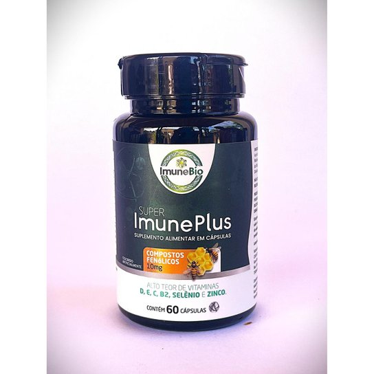 Super Imune Plus 490 mg 10 mg de Própolis Vitaminas e Minerais Essenciais Premium 60 Cápsulas