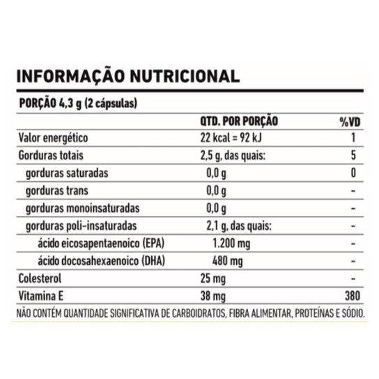 Suplemento Alimentar em Comprimidos FDC - Ômega 3 2400mg Alta Concentração 60 Caps