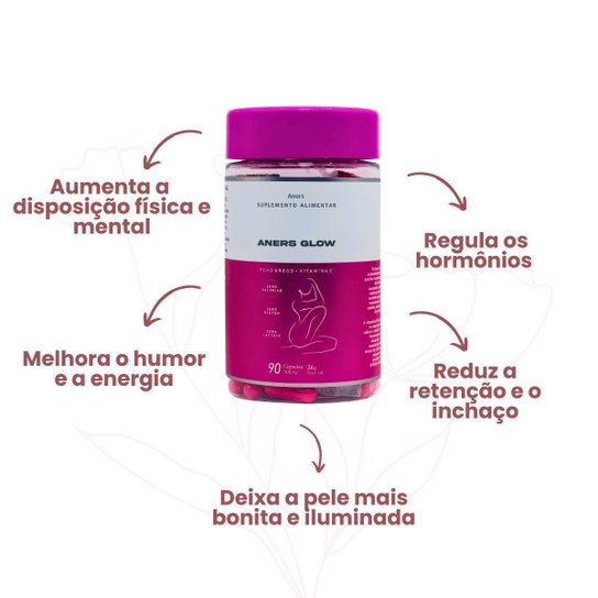 Suplemento Aners Glow Feminino equilibrio hormonal intenso