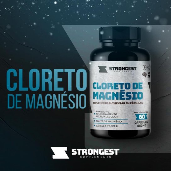 Suplemento Cloreto de Magnésio 60 Cápsulas Strongest