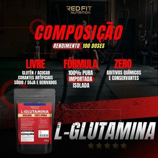 Suplemento em pó Kit Red Fit Nutrition L-Glutamina 1Kg