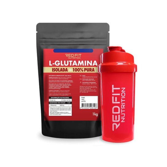 Suplemento em Pó Red Fit Nutrition L-Glutamina Pura Importada 1Kg