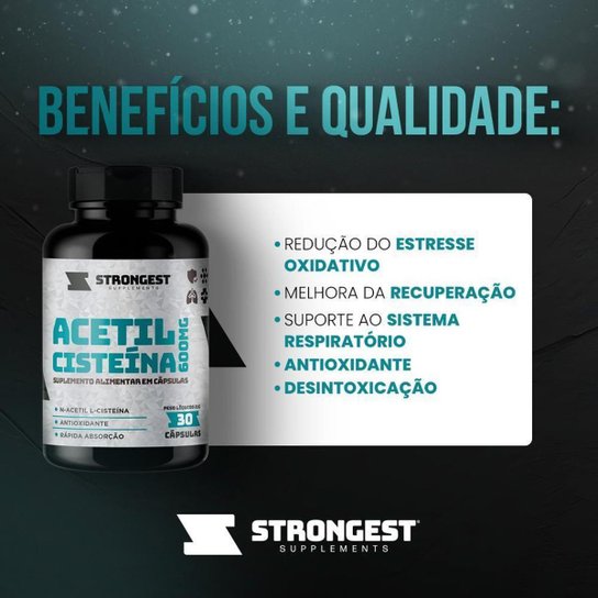 Suplemento NAC 600mg 30 Cápsulas Strongest