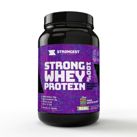 Suplemento Whey Protein 100% Strongest 918g