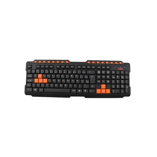 Teclado Gamer Action USB ABNT2 OEX Game TC200 Preto Laranja