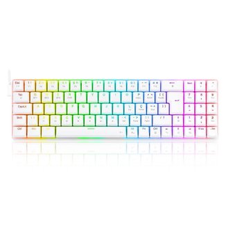 Teclado Mecânico Gamer Redragon Ashe - ABNT2 - RGB Chroma - Switch Blue - Branco - K626-KB-W