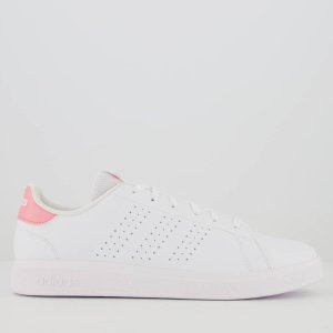 Imagem Tênis Adidas Advantage Base 2.0 Feminino Branco e Rosa
