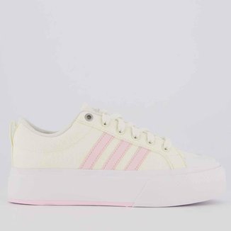 Tênis Adidas Bravada Plataform Feminino Off White e Rosa