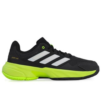 Tênis Adidas Courtjam Control 3 - All Court - Preto Cinza e Limão