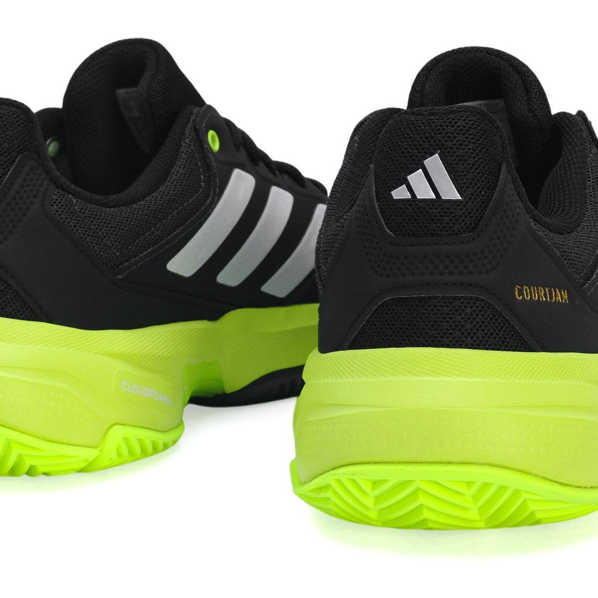 Tênis Adidas Courtjam Control 3 - All Court - Preto Cinza e Limão