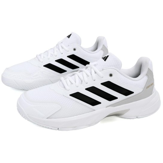 Tênis Adidas Courtjam Control 3 Branco e Preto