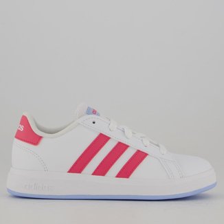 Tênis Adidas Grand Court 2.0 3S Juvenil Branco e Rosa