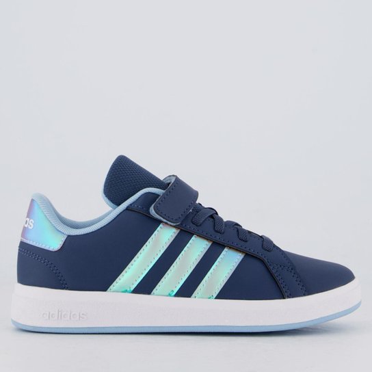 Tênis Adidas Grand Court 2.0 Azul e Branco Infantil