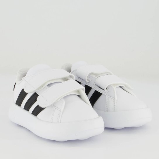 Tênis Adidas Grand Court 2.0 CF Infantil Branco e Preto