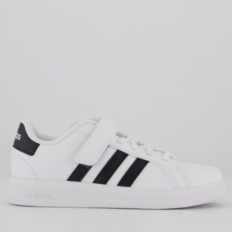 Tênis Adidas Grand Court 2.0 EL Infantil Branco e Preto
