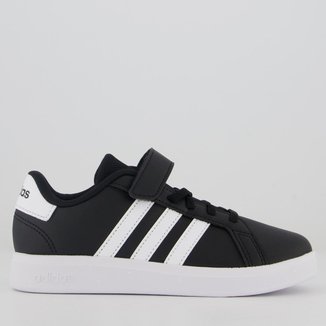 Tênis Adidas Grand Court 2.0 EL Infantil Preto e Branco