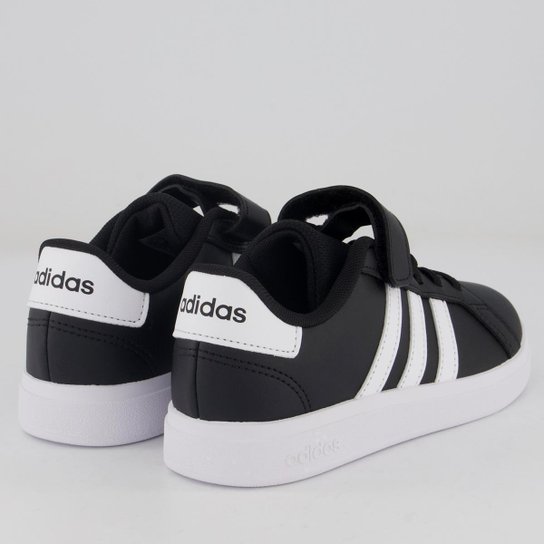 Tênis Adidas Grand Court 2.0 EL Infantil Preto e Branco
