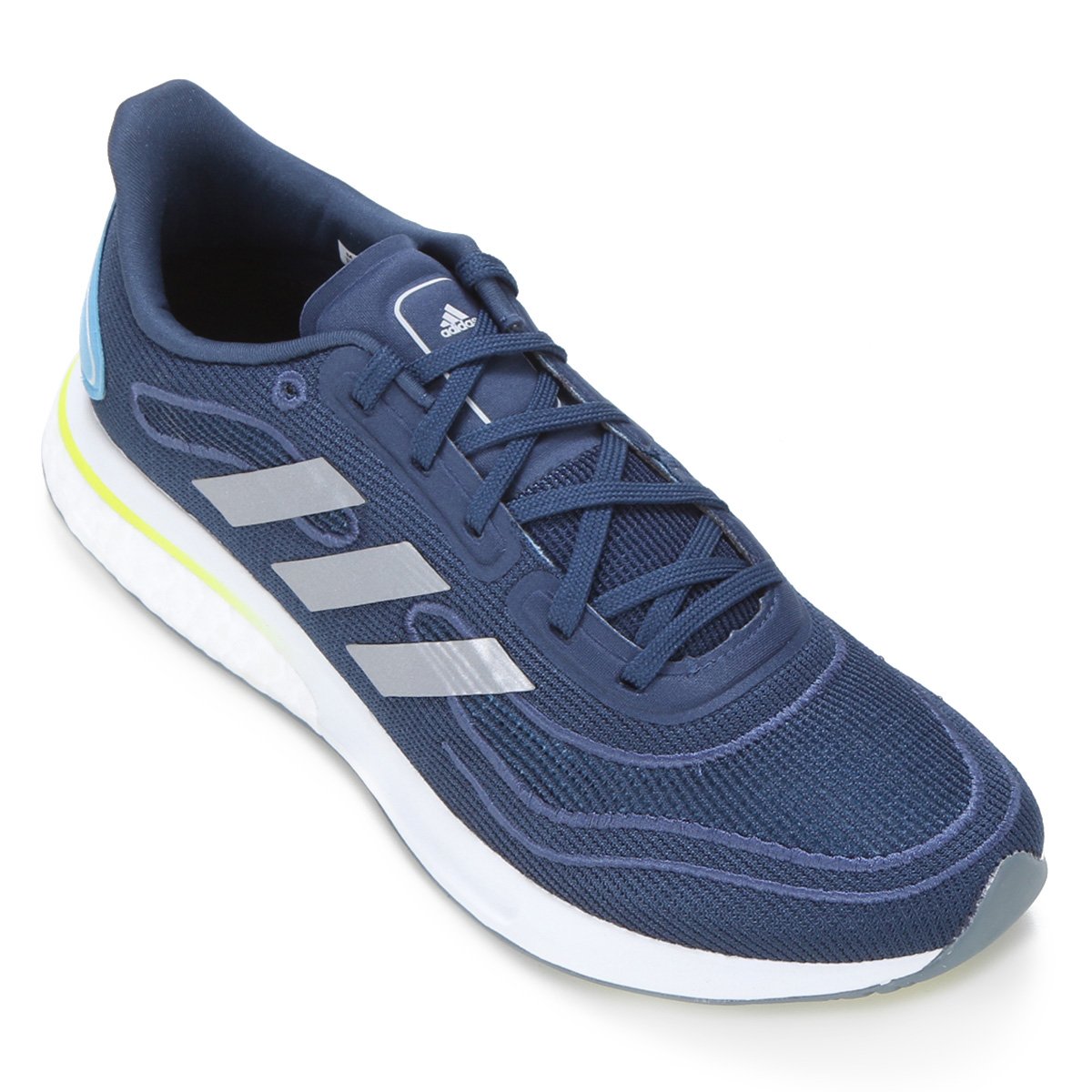 tenis adidas masculino azul e laranja