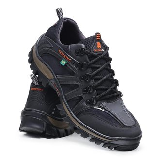 Tênis Adventure Trekking Masculino Reforçado Confortável Palmilha Laranja