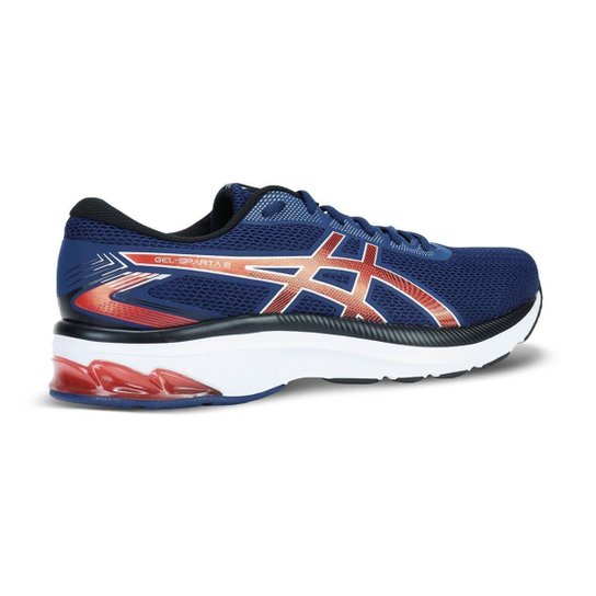 Tênis ASICS GEL-Sparta 2 - Masculino - Azul com Branco e Vermelho