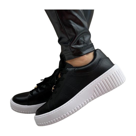 Tênis Beira Rio 4316.102 Cadarço Moda Sola Alta Flatform Feminino