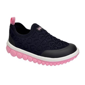Tênis Bibi Infantil Roller 2.0 Coração 1155289 Preto Rosa
