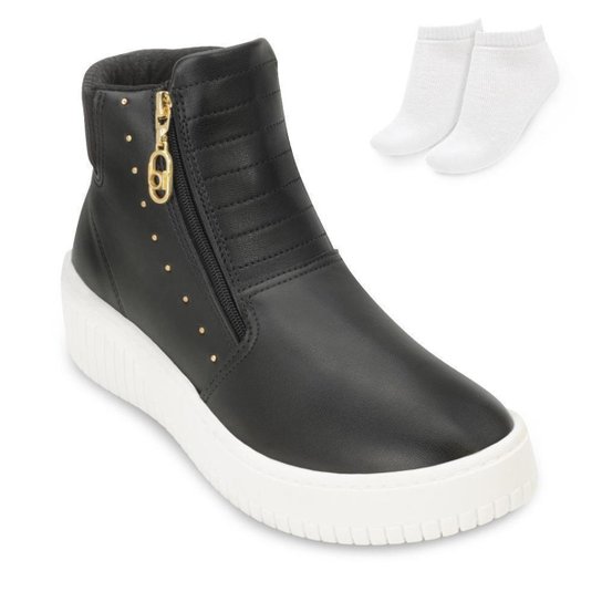 Tênis Botinha Beira Rio e Meia Feminina