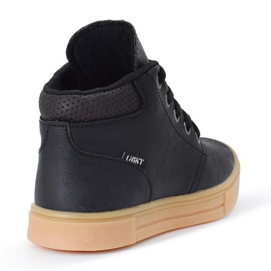 Tênis Botinha Infantil Masculino Casual Cano Alto Confortavel + Relogio