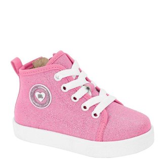 Tênis Botinha Molekinha Confortável Glitter Leve 2118578 - Jeans - 17