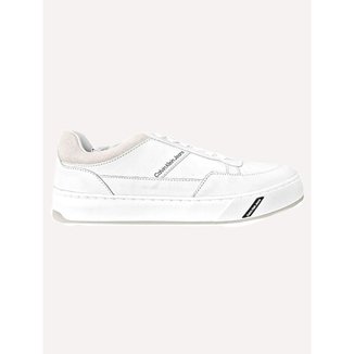Tênis Calvin Klein Jeans Masculino Couro Sash Logo Basico Branco