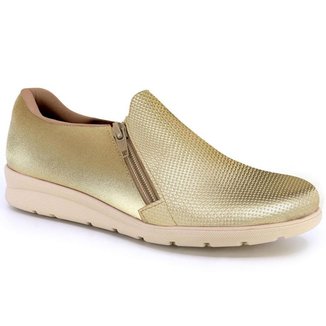 Tênis Casual Feminino Zíper Ouro Light Usaflex MM1801