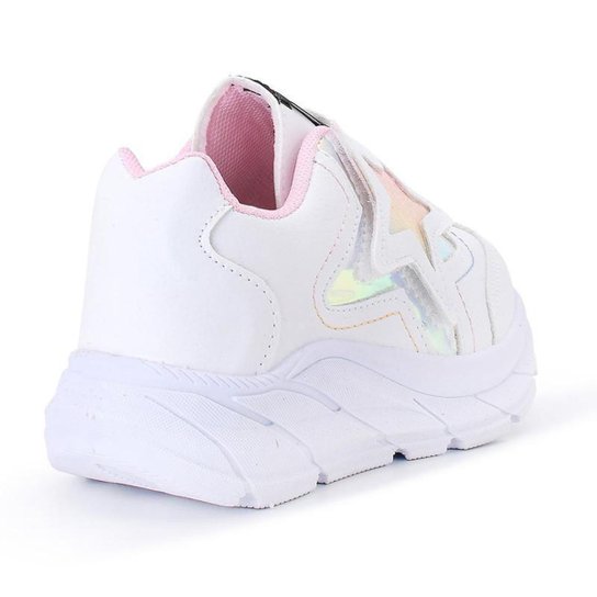 Tenis Casual Infantil Meninas Estrela Glitter Calce Facil