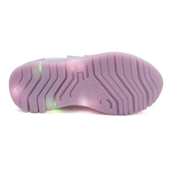 Tênis Casual Kidy Branco e Rosa com LED Juvenil Feminino KIDY