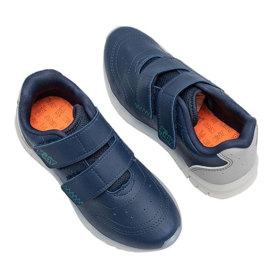Tênis Casual Kidy Marinho e Verde com LED Juvenil Masculino KIDY