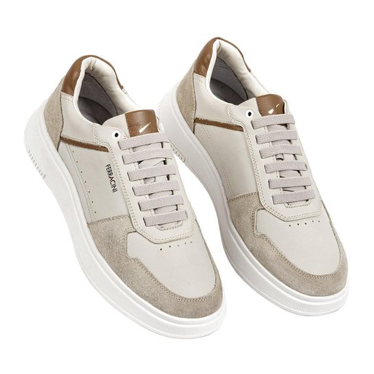 Tênis Casual Masculino Sneaker Ferracini Logan Em Couro